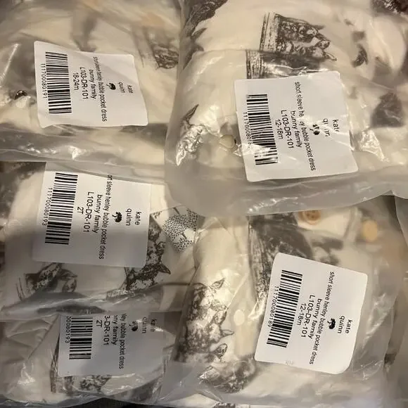 NWT Kate Quinn Henley Bubble Dress Bunny Family Bamboo 18-24m - Picture 5 of 5